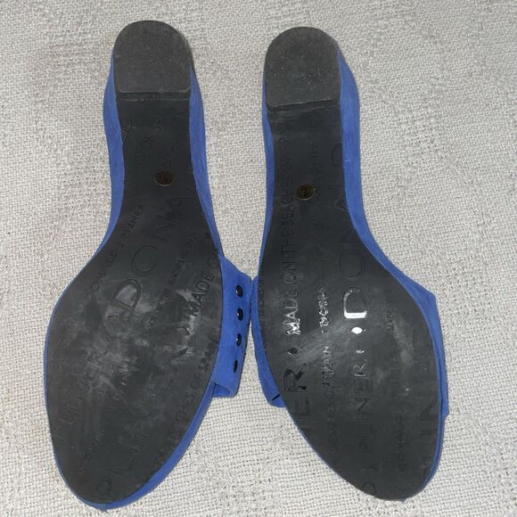 Donald Pliner Women’s Comfort Slides Sz 8.5 M Blue Suede Leather Beach Cruise - Picture 6 of 12